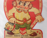 1939 Valentine Card GABBY Town Crier of Lilliput Land Mechanical Card Si... - $11.67