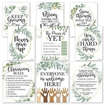 Greenery Classroom Motivational Posters | Set of 9 | Educational Supplies - $21.99