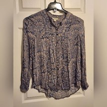 Lucky Brand size small full button down paisley blouse - £11.95 GBP