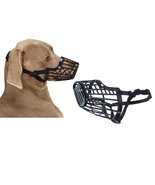 XL DOG BASKET CAGE MUZZLE Quick Fit/Release Adjustable Safety BLACK - $16.99