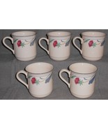 Set (5) Lenox POPPIES ON BLUE PATTERN 10 oz Handled Mugs MADE IN USA - $1,820.55 MXN