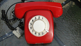 Rare Vtg Soviet Poland Rotary Dial Phone Telephone Telkom JASKIER-74 Red Color - $59.59