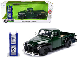 1953 Chevrolet 3100 Pickup Truck Green w Extra Wheels Just Trucks Series 1/24 Di - $46.70