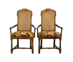 Set of 2 DREXEL HERITAGE Italian Provincial Cane Back Dining Arm Chairs 132-830 - £341.71 GBP
