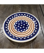 Boleslawiec Polish Pottery Americana Stars &amp; Stripes Red White Blue 9.5”... - $29.69