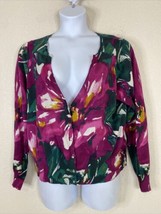 Lane Bryant Womens Plus 18/20 (1X) Floral Knit V-neck Button Front Cardigan - $12.58