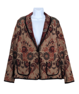 KASPER Sz 12 Tapestry Style Floral Brocade Long Sleeve Blazer Jacket - £21.11 GBP