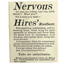 Hires Root Beer Soda Pop 1894 Advertisement Victorian Nervousness ADBN1mm - £15.62 GBP