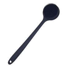 Long Handle Soft Silicone Back Scrubber Exfoliating Shower Body Brush Bath Tool - £18.08 GBP