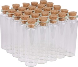 Maxmau 20Ml Small Glass Bottles,Tiny Glass Vials,Jars With Cork, 24Pcs - £26.36 GBP