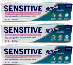 ( LOT 3 ) Natural White Sensitive Extreme Whitening Toothpaste 4.1 oz Ea SEALED - £15.81 GBP