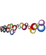 Colorful Circle Wall Sculpture, 4pc Wall hanging, Wall decor, Versatile ... - $430.00