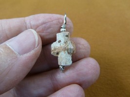 CR505-85) 5/8&quot; Fairy Stone Pendant CHRISTIAN SILVER CROSS Staurolite Cry... - £14.93 GBP