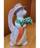 Department 56 Spring Easter Bunny Rabbit w/Carrot Beverage Pitcher Vase ... - $119.74 CAD