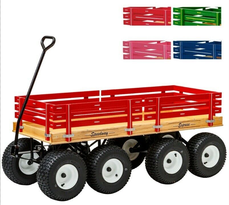 Primary image for DOUBLE TANDEM WAGON - LARGE 58" Off Road All Terrain Cart 13"x 6" Turf Tires USA