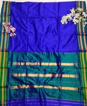 Narayanpet Pure Silk Saree Multicolour Pure Silk Sare with Running Blouse Piece - £98.69 GBP