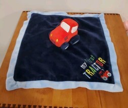 My First Tractor Lovey Blanket Baby Essentials Blue Red Farm Truck Country - £7.36 GBP