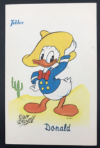Vintage 1950s Walt Disney Tobler Chocolates Donald Duck Cowboy Postcard France - $18.53