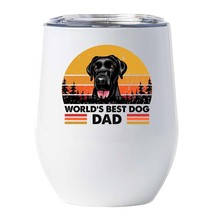 World&#39;s Best Black Labrador Dog Dad Wine Tumbler 12oz Cup Gift For Dog Pet Lover - £17.87 GBP