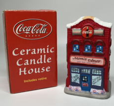 Coca Cola Mom&#39;s Diner Ceramic Candle House Tea Holder Holiday Christmas Village - £9.21 GBP