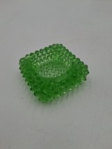Vintage Fenton Hobnail Green Salt Cellar, Votive Candle Holder, Trinket ... - $14.25