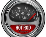 Hot Rod Magazine Tach RPM 14&quot; Round Metal Sign - $39.55
