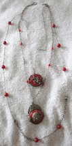 Vintage Carnelian and Silver Tibetan Breaded Double Strand Buddha 20&quot; Necklace - £159.50 GBP