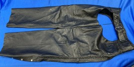 Unik Leather Apparels Motorcycle Chaps Black  Size L - £34.95 GBP