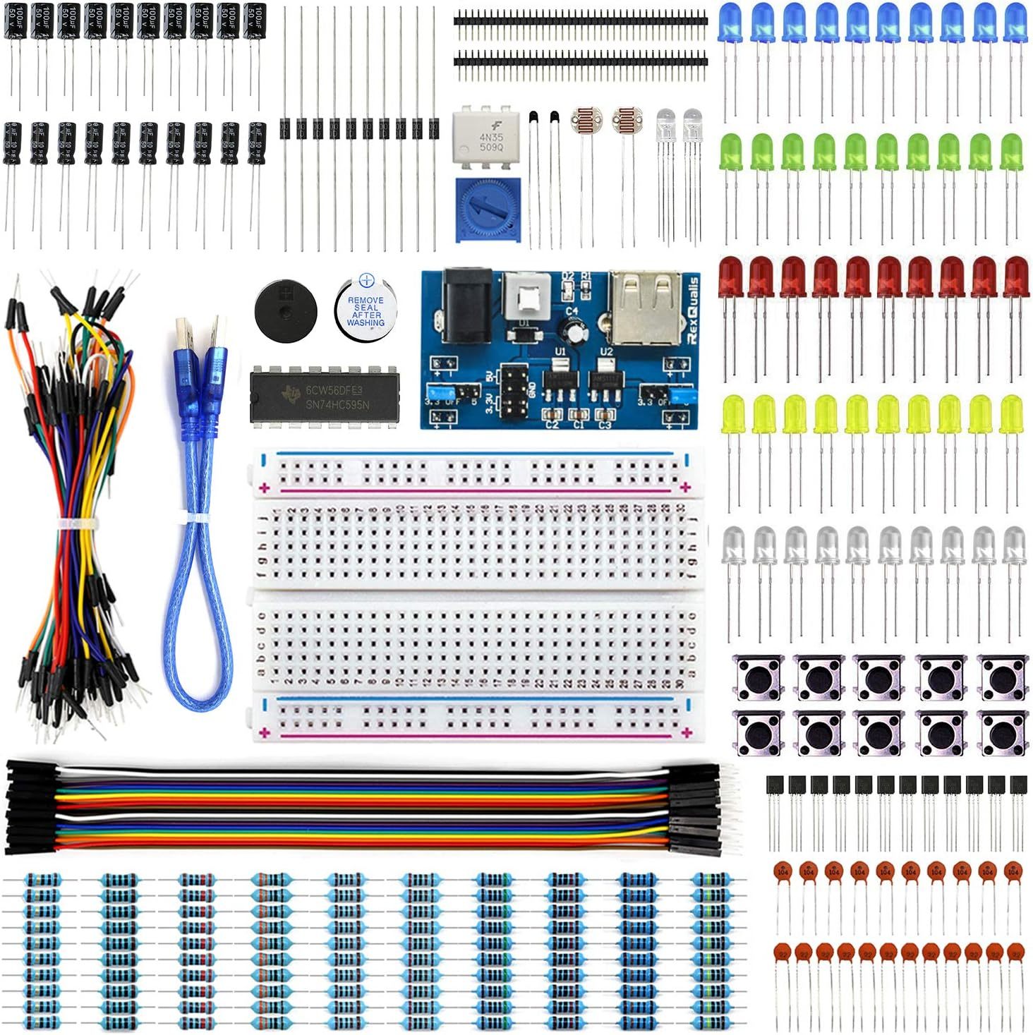 Electronics Basic Kit W/Power Supply Module, Breadboard, Jumper Wire, - $34.95