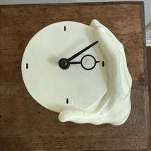 Vintage MCM Nancy N-Funk Wall Clock Pop Art Pottery Hand Sculpture Rare ... - €98,64 EUR