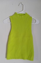 Kittenish Bright Lime Green Crop Sleeveless Mockneck Top Women&#39;s Size S - $174.82 MXN