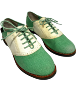 G.H. Bass Women&#39;s Green White Lace-up Elizabeth Oxford Shoes 3205-332 si... - $26.32