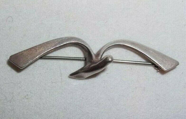 Primary image for Vintage Stylized Seagull Pin Brooch signed PARKER STERLING Silver 5.64 grams