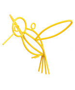 YELLOW HUMMINGBIRD Wrought Iron Garden Hanger Amish Handmade Lawn Wall D... - £33.46 GBP