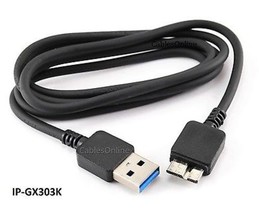 3Ft Usb 3.0 Male To Micro-B Male Charge / Sync Cable For Samsung S5 Note 3, Bk - £10.37 GBP