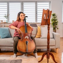 Full Side 4/4 Matte Natural Color Spruce Panel Cello With Bag Case Strings - £248.86 GBP