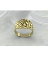 Twisted Unique Art Deco Unisex Signet Ring, High Quality Yellow Brass Je... - $49.00