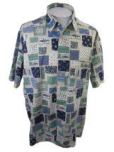 Esprit Men Hawaiian ALOHA shirt XL pit to pit 29.5 vintage 90s camp colorblock - £15.68 GBP