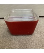 Vintage PYREX RED Refrigerator Dish 0501 With LID 501C Ribbed - $25.38 CAD