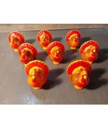 Vintage Rare Thanksgiving Turkeys Plastic Molded Candle Holders Name Pla... - £56.01 GBP