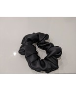 PURE MULBERRY SILK 19 MOMME HAIR SCRUNCHIE HANDMADE HAIR TIES  BLACK - £7.62 GBP