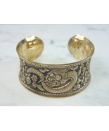 Womens Vintage Estate Silver Plated Copper Chinese Cuff Bracelet E930 - $131.14 CAD