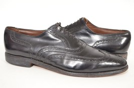 Allen Edmonds 12 B Lloyd Black Black Leather Wing Tip Lace Up Dress Shoes - £31.92 GBP