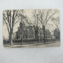 Antique 1907 Michigan City Indiana High School Building &amp; Street Scene Postcard  - £7.85 GBP