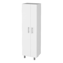 FM FURNITURE Norway Broom Closet Pantry Five Shelves White for Kitchen - £229.90 GBP