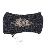 L.I.B. New York Black Chenille Soft Knit Beaded Headband Ear Warmer Head... - $29.99