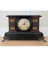 antique GILBERT mantel clock mantle ornate pillar ADAMANTINE &amp; PENDULUM ... - £102.33 GBP