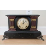 antique GILBERT mantel clock mantle ornate pillar ADAMANTINE &amp; PENDULUM ... - $2,609.40 MXN