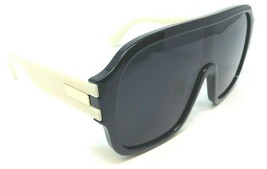Flat Top Oversized Square One Piece Shield Lens Aviator Sunglasses (Black Gold O - £9.36 GBP