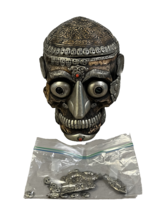 Tibetan Kapala Ritual Skull Cup Ornately Decorated Bone With Silver Ornaments - £2,468.01 GBP